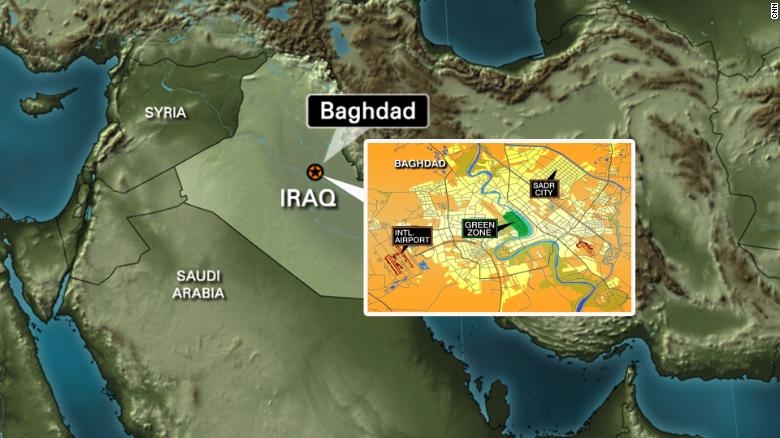 Two katyusha rockets landed in an area close to baghdad's green zone late sunday (photo: cnn) 